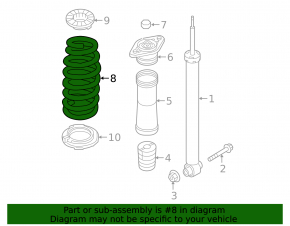 Rear left spring Kia Optima 16-20 stiffness 2 pink yellow