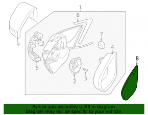 Mirror element left VW Beetle 12-18 heating
