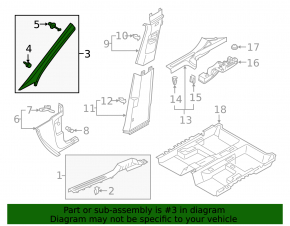 Upper left front pillar trim for VW Tiguan 18-24, black, scratches