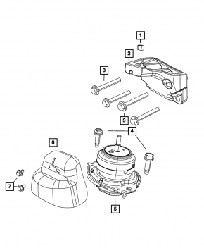Left engine mount Jeep Grand Cherokee WK2 14-19 3.0d