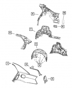Quarter wing rear right Chrysler 300 11-23