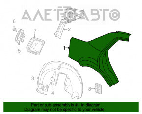 Quarter wing rear right Chrysler 300 11-23