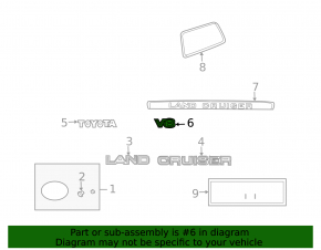 Lexus GX470 03-09 V8 tailgate emblem