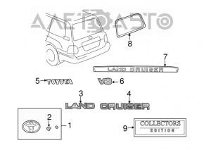 Lexus GX470 03-09 V8 tailgate emblem