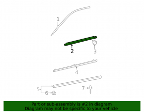 Door-glass molding, central front left, Lexus ES300 ES330