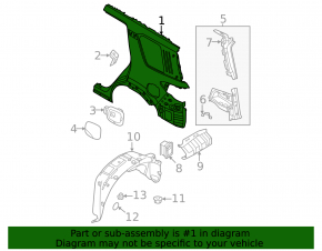 Rear right wing Nissan Pathfinder 22-25