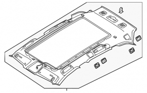 Audi Q5 80A 18-24 headliner for panoramic windows, beige