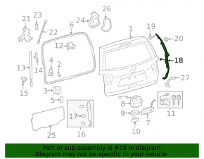 Right tailgate tilt sensor Toyota Sequoia 08-16 chip broken