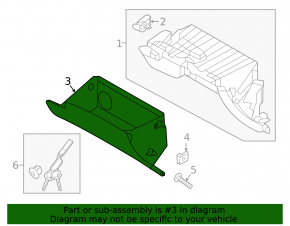 Hyundai Santa FE Sport 13-18 black glove compartment with housing, scratches, broken shock absorber mount