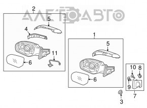 Left side mirror complete Hyundai Santa FE Sport 13-16 prerest 6 pins, turn signal, red