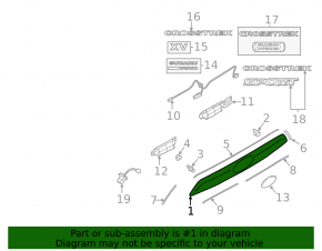 Subaru XV Crosstrek 18-23 Trunk Door Molding