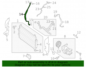 Air conditioner tube heater-condenser second Infiniti JX35 QX60 16-