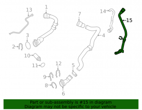 Left cooling hose for Porsche Macan 15-18 2.0T