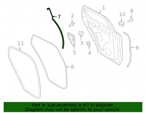 Rear left side door seal for Porsche Cayenne 19-26