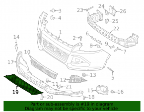 Front bumper lip trim Ford Escape MK3 13-16 prerest SIGNEDA