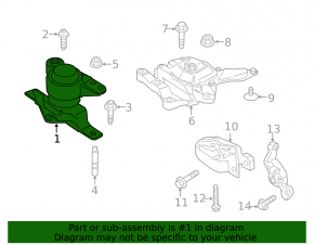 Engine mount right Ford C-max MK2 13-18 type 1, rusty