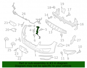 Front Bumper Mount Right Lincoln MKZ 17-20