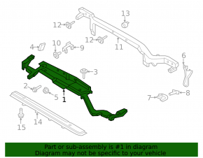 Upper radiator support for Ford Edge 19-24, plastic