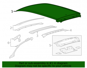 Metal roof Ford Edge 15-24 without hatch, sawed off