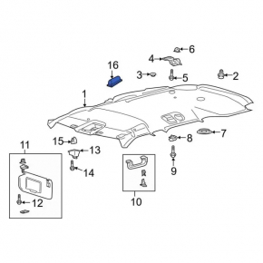 Ceiling light rear 3 row Ford Explorer 20 - black, scratches