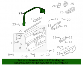 Door frame inner front right Ford Bronco Sport 21-25 black
