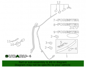 Subaru Outback 15-19 Pzev tailgate emblem