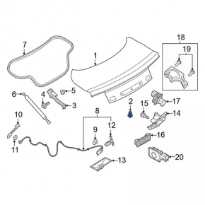 Boot lid bumper left Ford Mustang mk6 15-