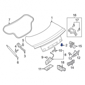 Boot lid bumper left Ford Mustang mk6 15-