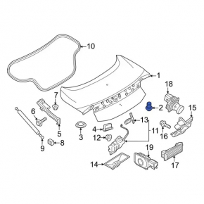 Boot lid bumper left Ford Mustang mk6 15-