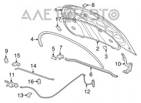 Chevrolet Volt 11-15 Hood Release Cable Without Handle