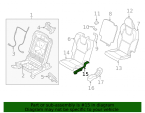 Volvo XC90 16-25 black 3rd row seat side trim, left