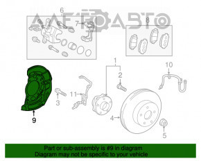 Front left brake disc cover Toyota Prius 50 16-22 dented