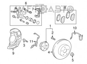 Front left brake disc cover Toyota Prius 50 16-22 dented