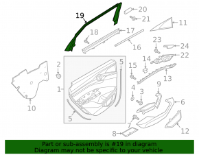 Audi E-Tron 19-23 black inner rear right door frame without curtain