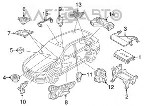 Front left door speaker Audi Q7 16-19 Bose