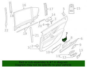 Inner rear left door handle BMW 7 G11 G12 16-19