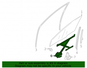 Front left window lifter with motor for Mitsubishi Outlander 14-22