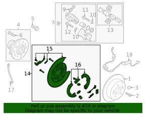 Rear right brake disc cover for Kia Sportage 17-22 AWD with parking brake mechanism