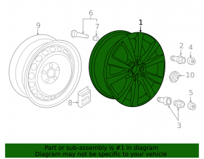 Wheel disk R19 VW Beetle 12-19 curb