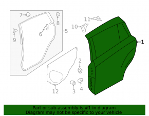Bare rear right door Subaru XV Crosstrek 18-23