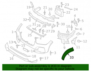 Front Bumper Reflector Right BMW X5 G05 19-23
