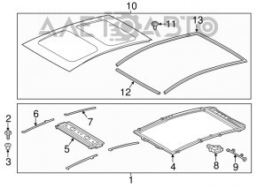 Sunroof curtain for Toyota Prius V 12-17, gray, dry-cleanable