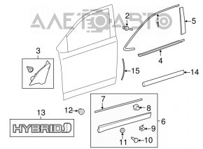 Front left side door trim for Toyota Highlander 2014-2019