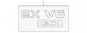 Emblem inscription V6 trunk door Kia Sorento 14-14 rest