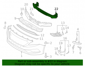 Front bumper reinforcement for Hyundai Sonata 16-17 hybrid