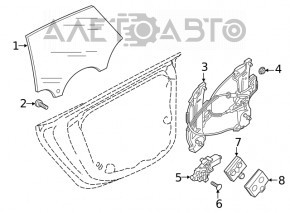 Glass of the rear right door Audi A5 F5 17- 5D
