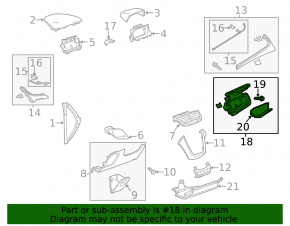 Glove box, upper glove compartment Buick Encore 13-16 black