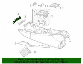 Mercedes W167 GLE 350 450 20-23 black front center console trim