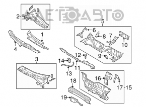 Left plastic windshield wiper grille for Mazda3 2003-2009