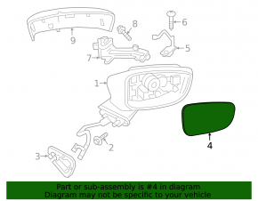 Mirror element left Mazda 6 13-21 heating, BSM